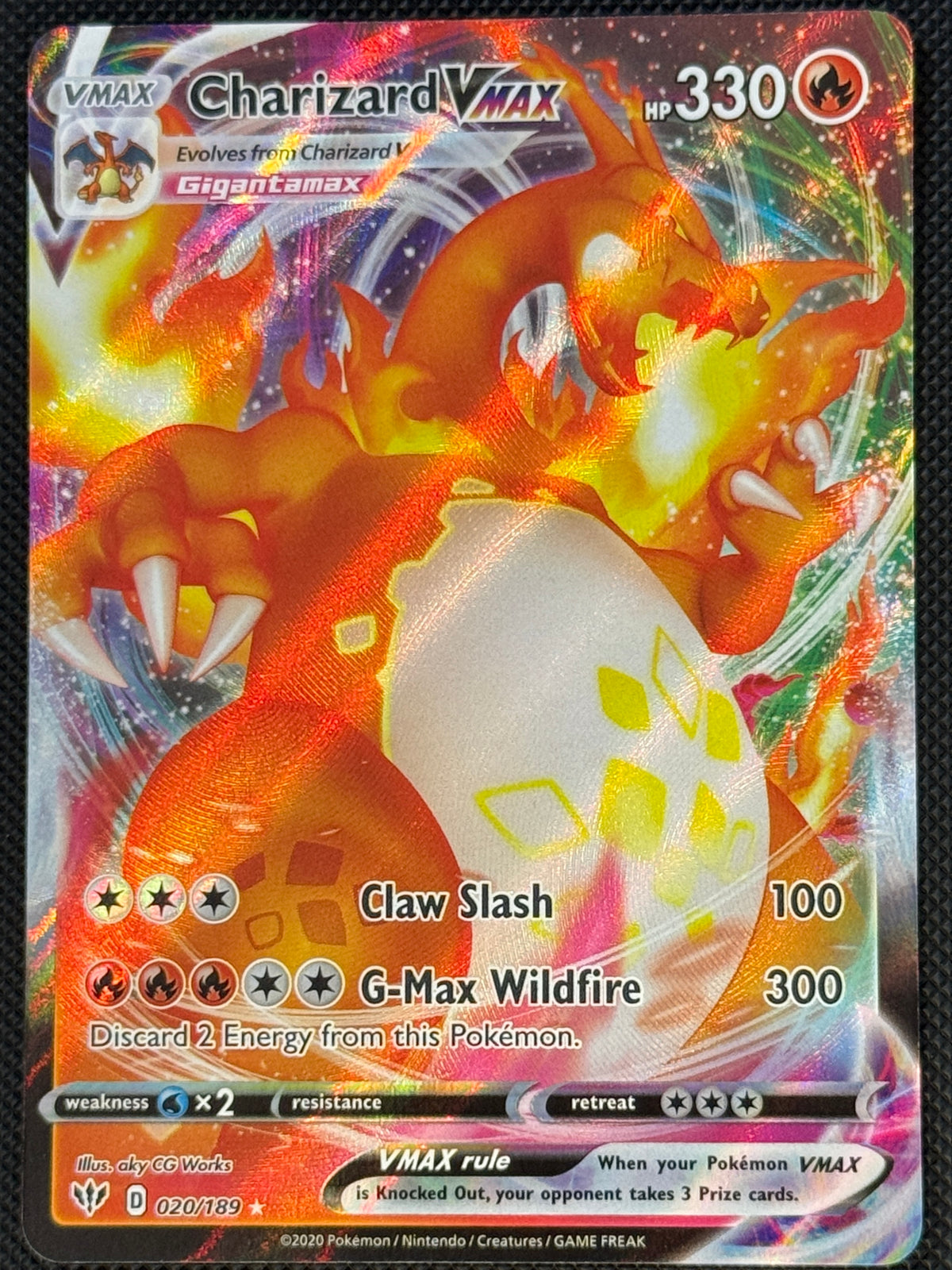 Charizard VMAX 020/189 Darkness Ablaze NM