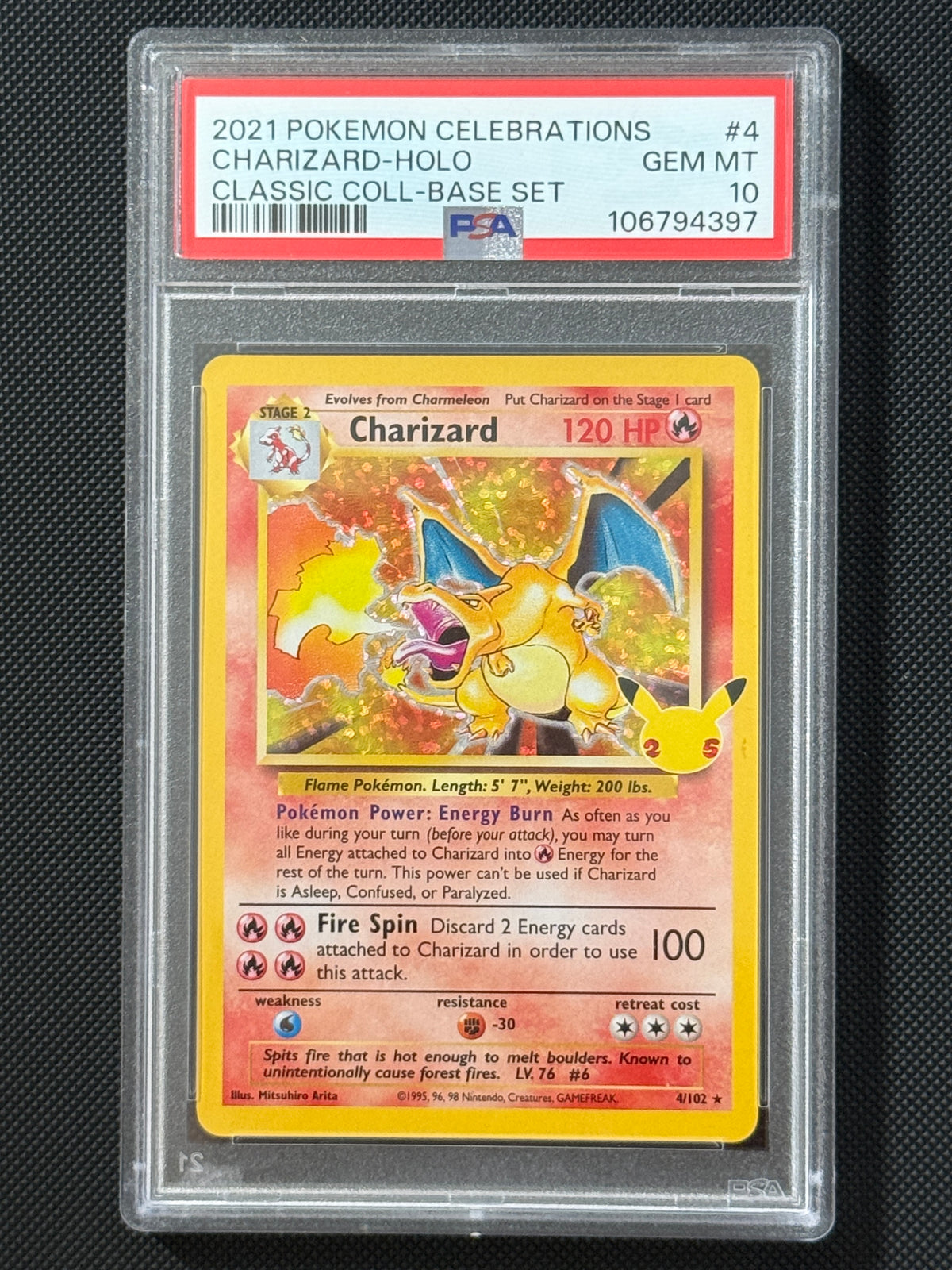 Charizard #4 Celebrations Classic Collection PSA 10