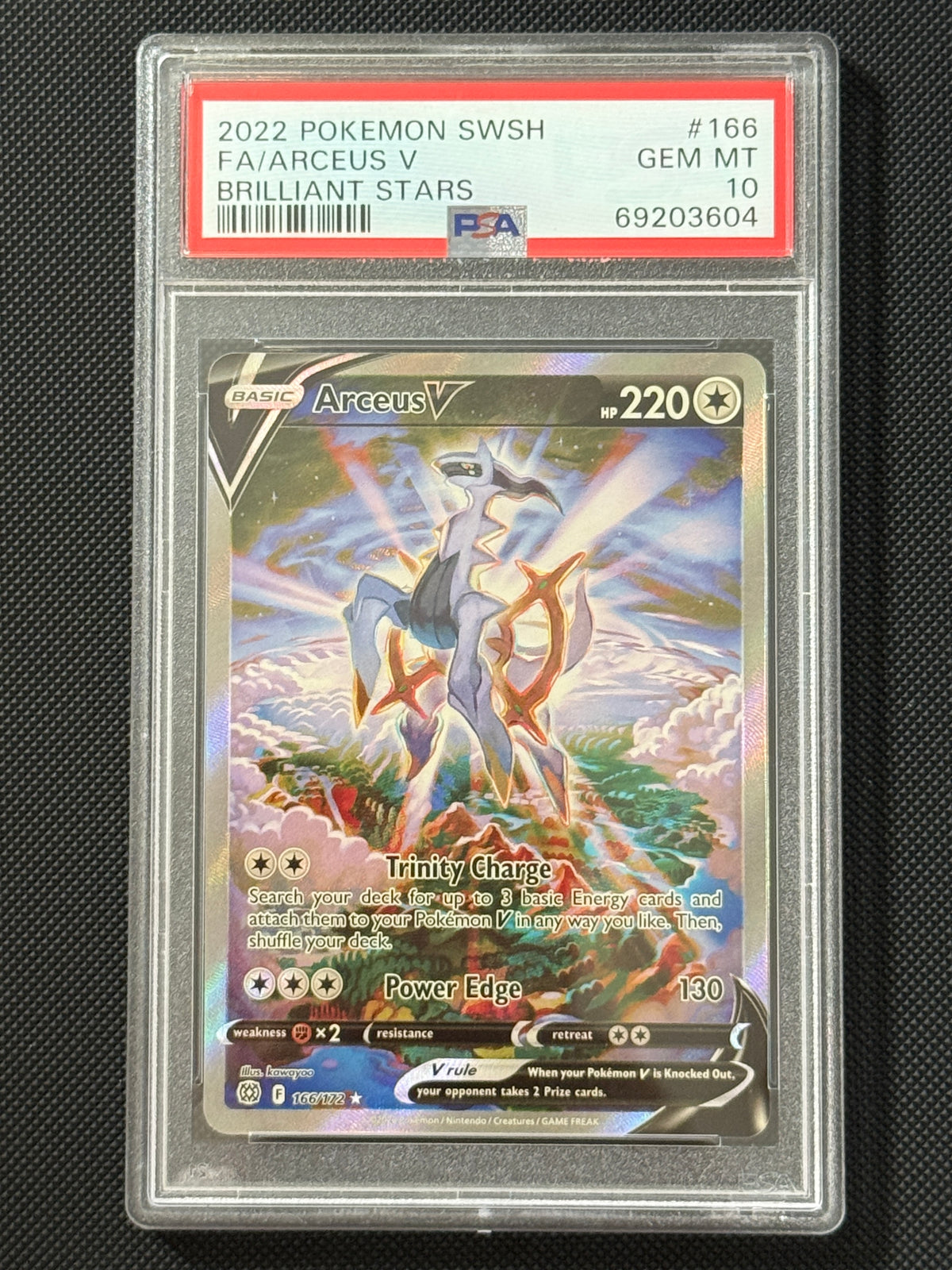 Arceus V #166 Brilliant Stars PSA 10