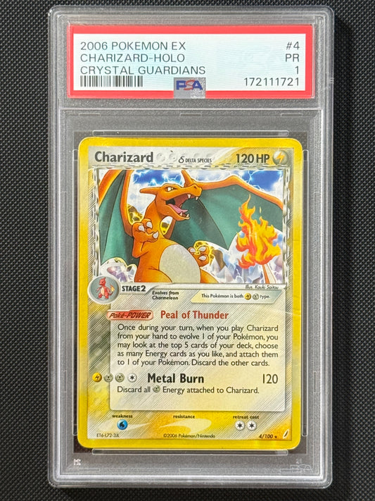 Charizard #4 Holo Crystal Guardians PSA 1