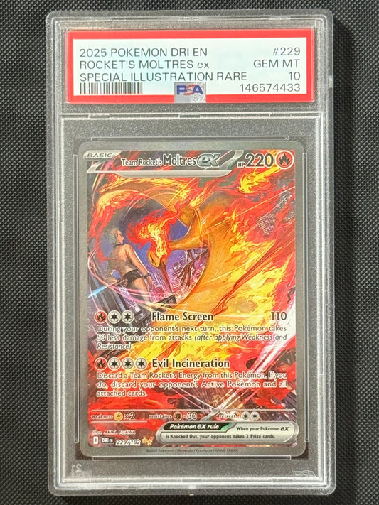Rocket's Moltres EX #229 Destined Rivals PSA 10